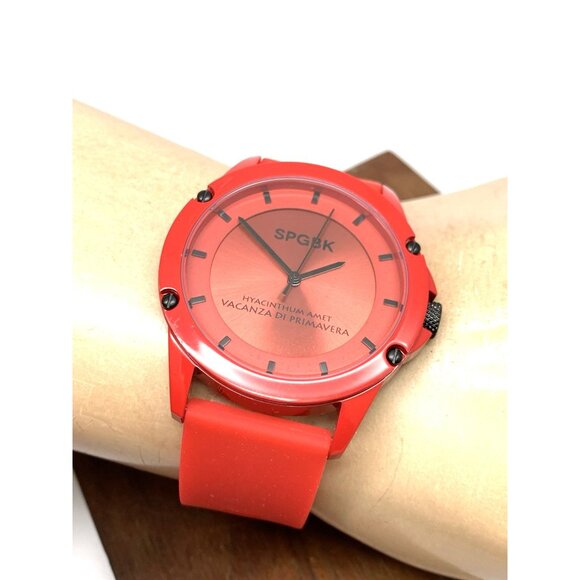 SPGBK Men's Watch 1800 Foxfire Quartz Red Dial Rubber Strap 42mm - Picture 5 of 12